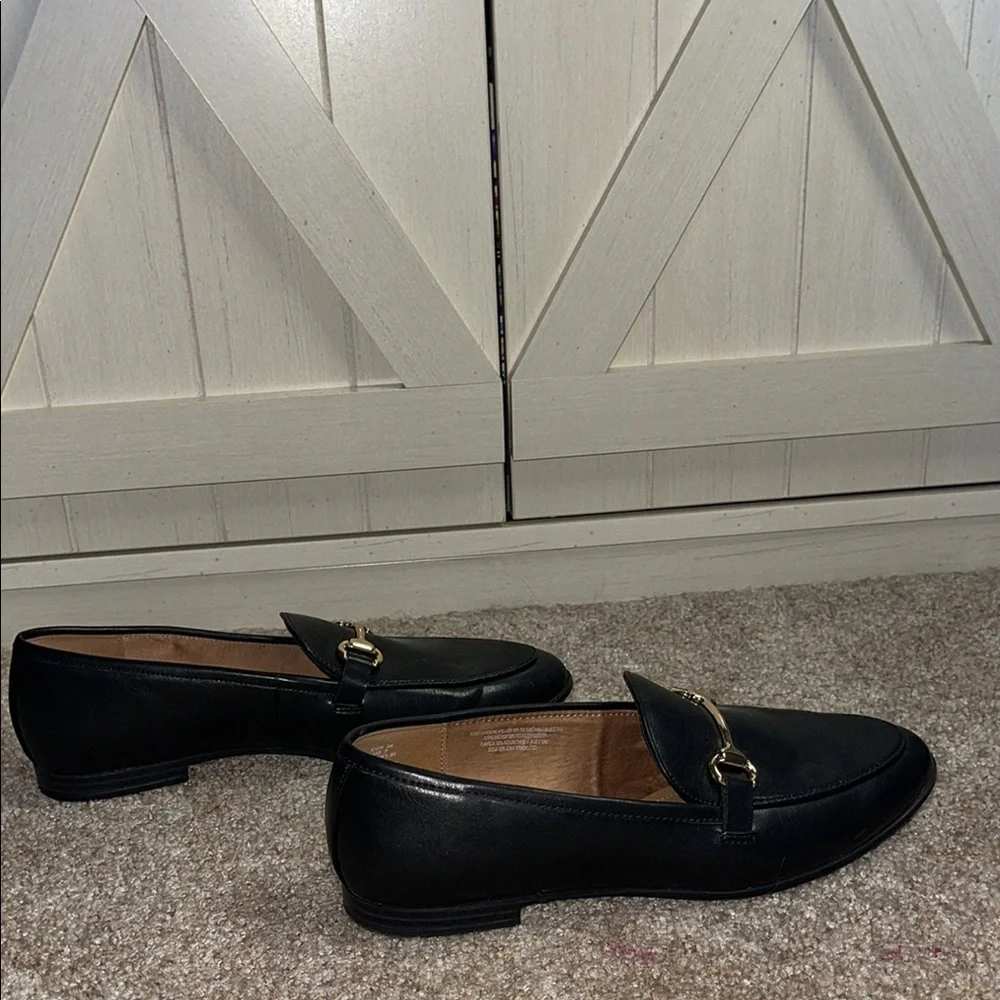 Black Loafers with Gold Buckle - Picture 4 of 6